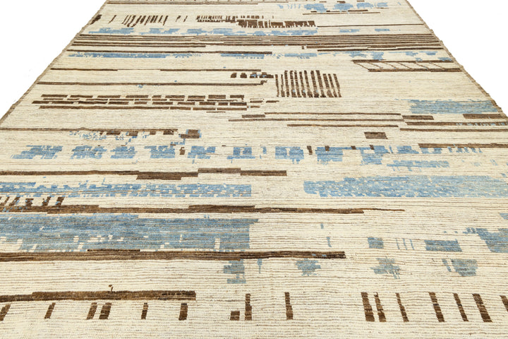 Modern Moroccan Wool Rug 10 X 13