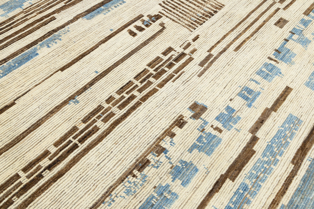 Modern Moroccan Wool Rug 10 X 13