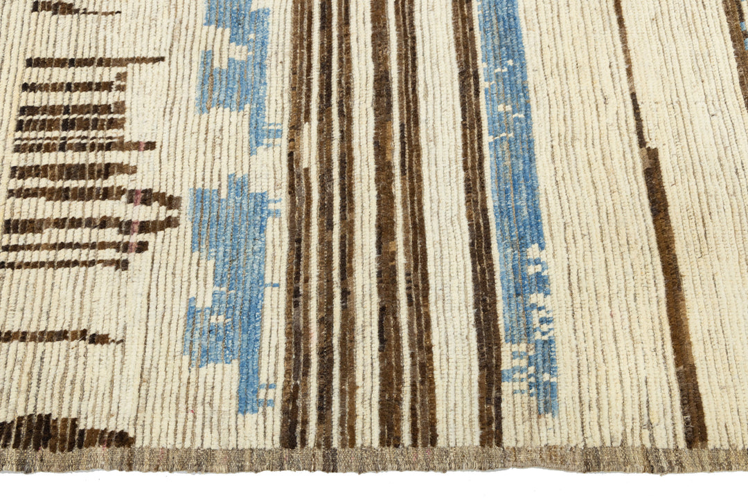 Modern Moroccan Wool Rug 10 X 13