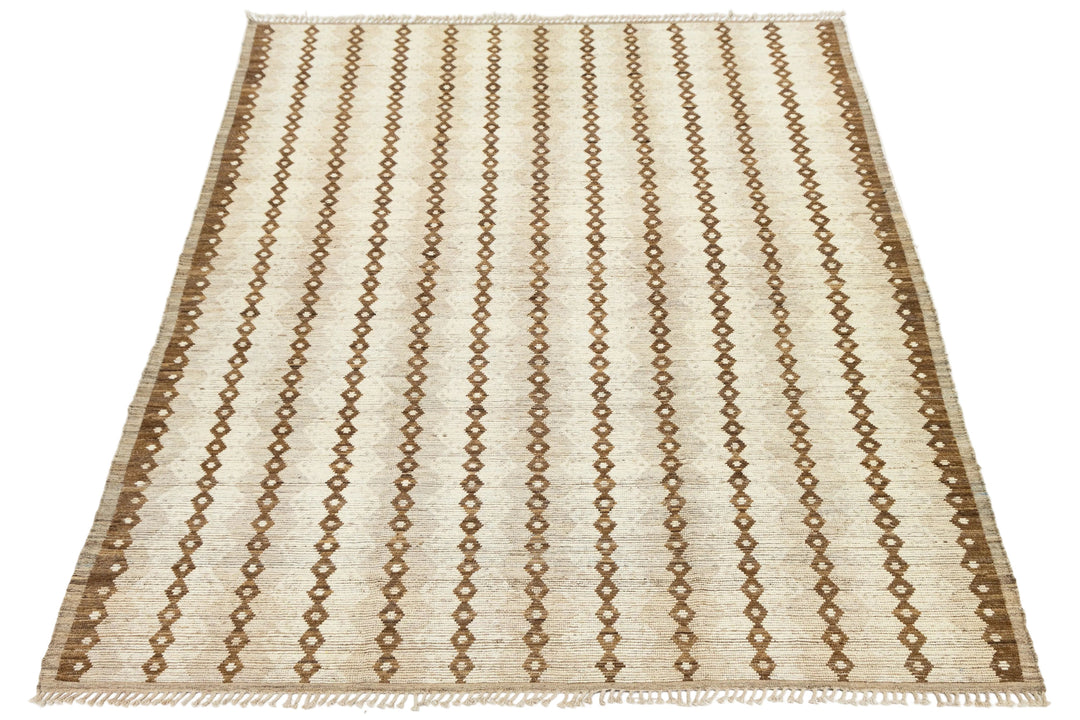Modern Moroccan Wool Rug 10 X 13