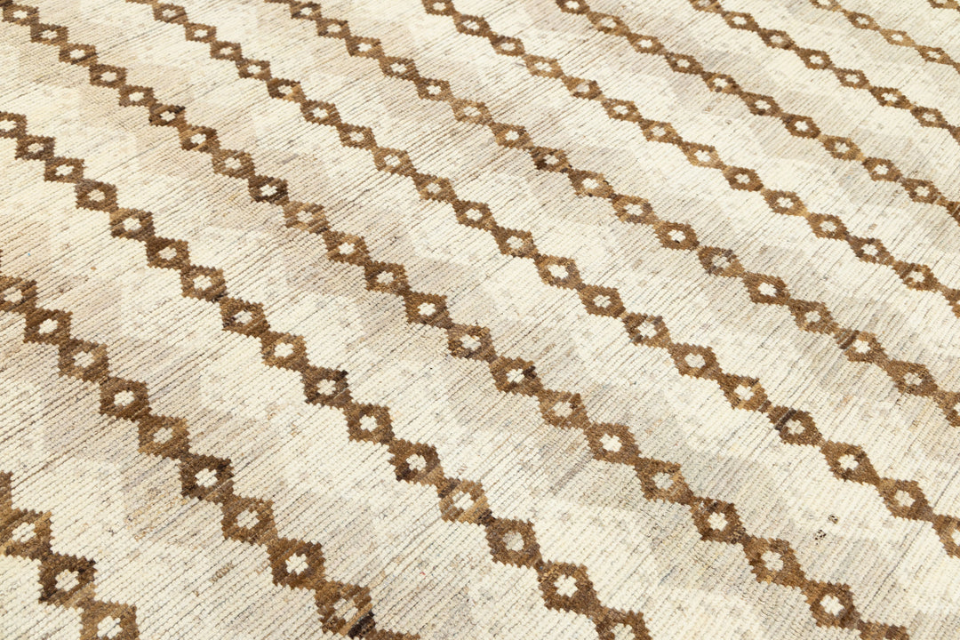 Modern Moroccan Wool Rug 10 X 13