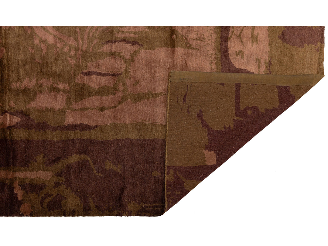 Modern Tibetan Wool and Silk Square Rug 9 X 9