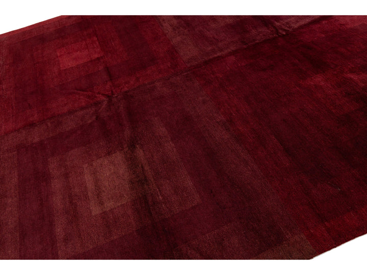 Modern Tibetan Wool and Silk Square Rug 9 X 9