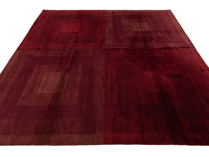 Modern Tibetan Wool and Silk Square Rug 9 X 9