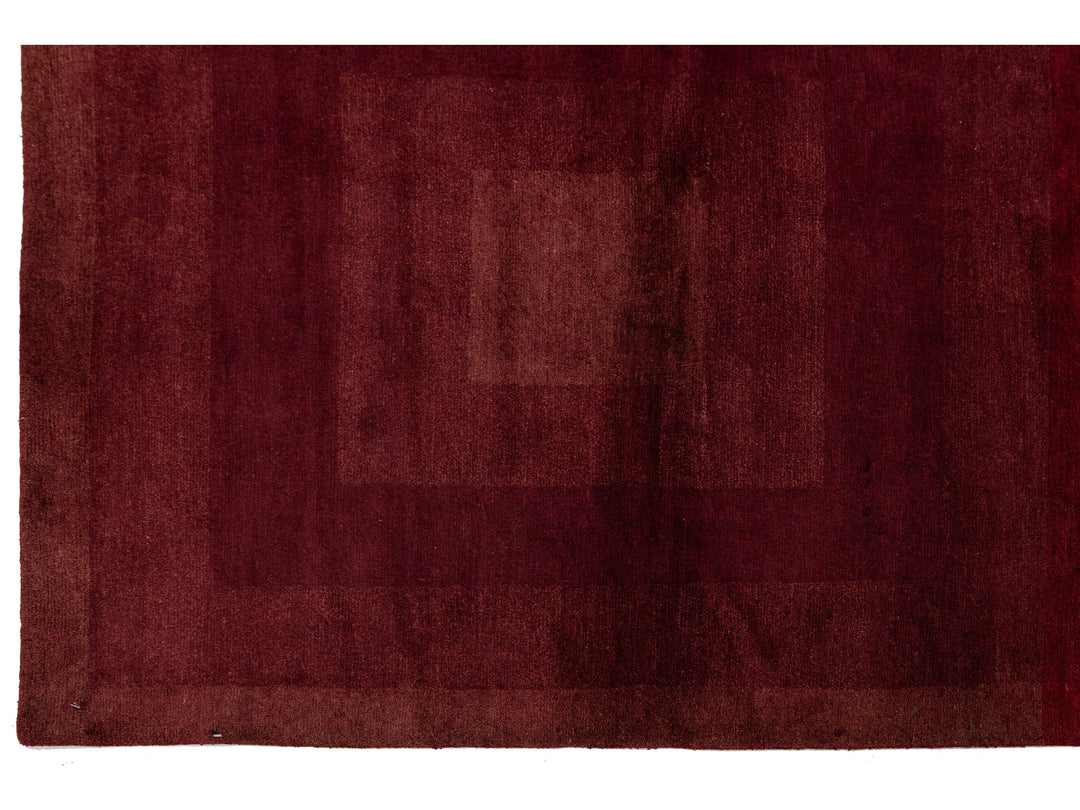 Modern Tibetan Wool and Silk Square Rug 9 X 9