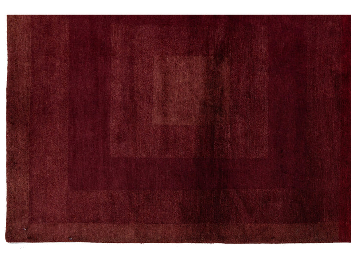 Modern Tibetan Wool and Silk Square Rug 9 X 9