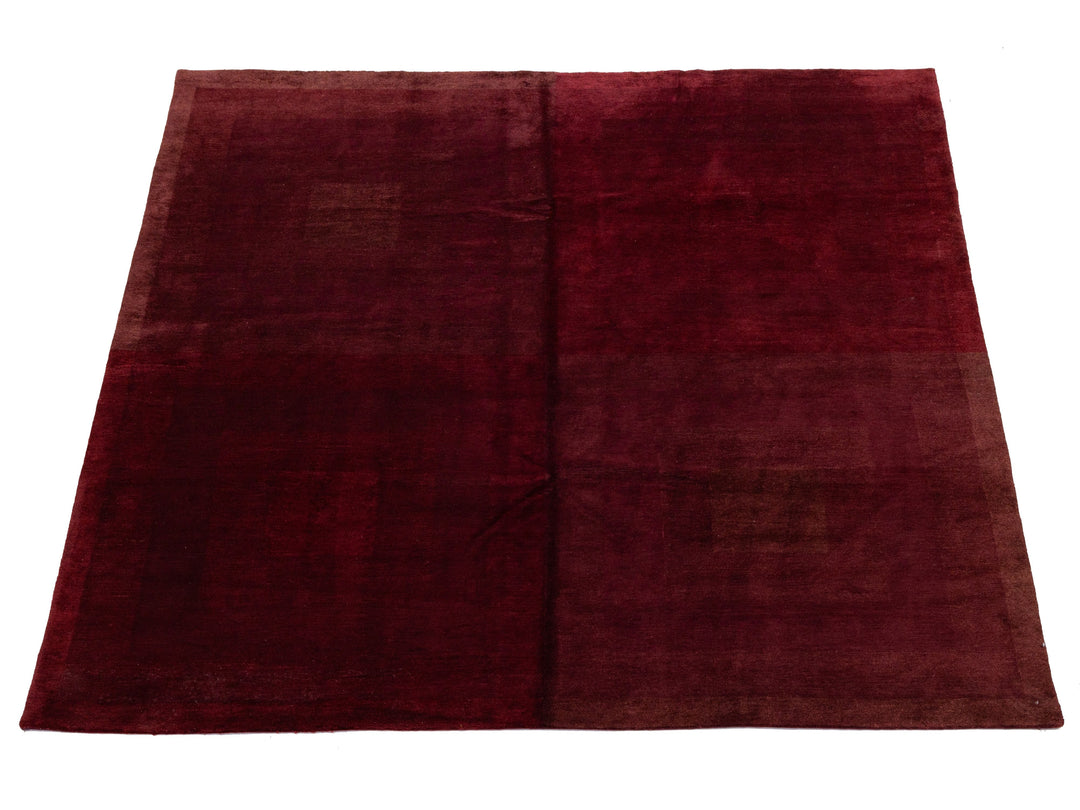 Modern Tibetan Wool and Silk Square Rug 9 X 9