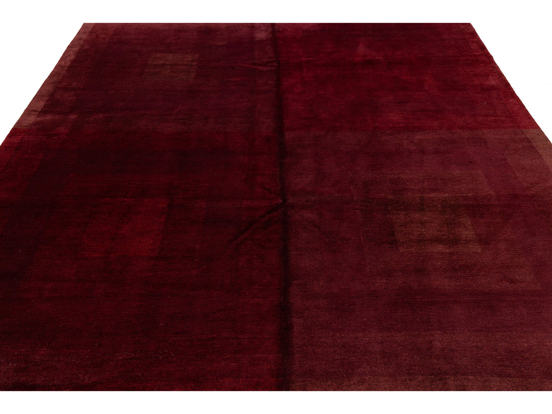 Modern Tibetan Wool and Silk Square Rug 9 X 9