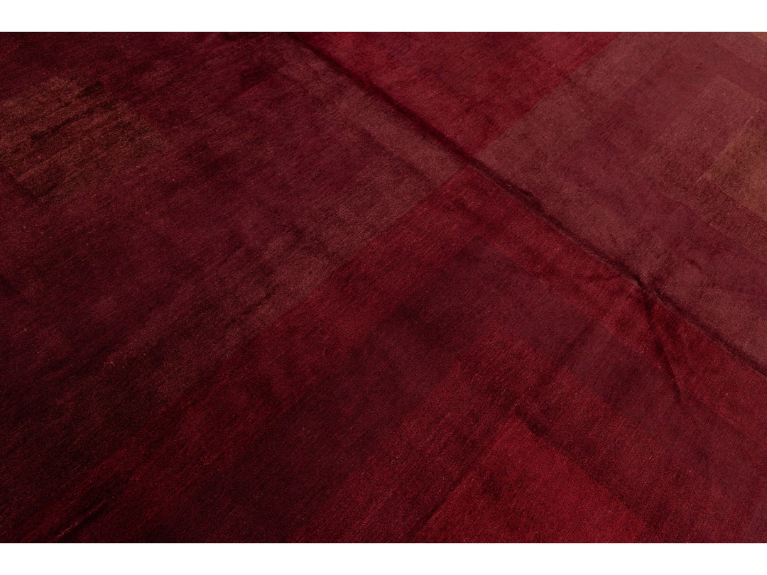 Modern Tibetan Wool and Silk Square Rug 9 X 9