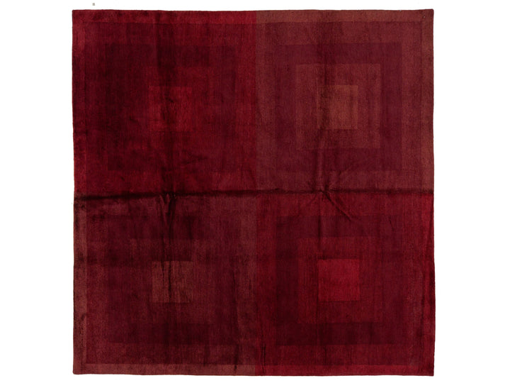 Modern Tibetan Wool and Silk Square Rug 9 X 9