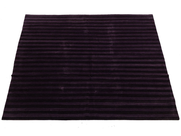 Modern Tibetan Wool and Silk Square Rug 8 X 8