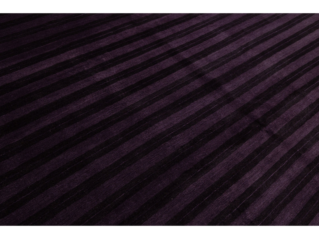 Modern Tibetan Wool and Silk Square Rug 8 X 8