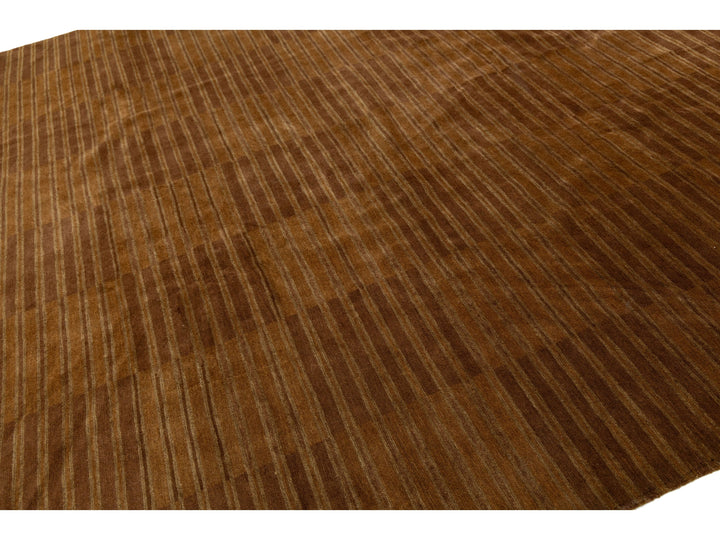 Modern Tibetan Wool and Silk Square Rug 10 X 10