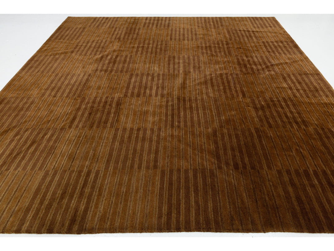 Modern Tibetan Wool and Silk Square Rug 10 X 10