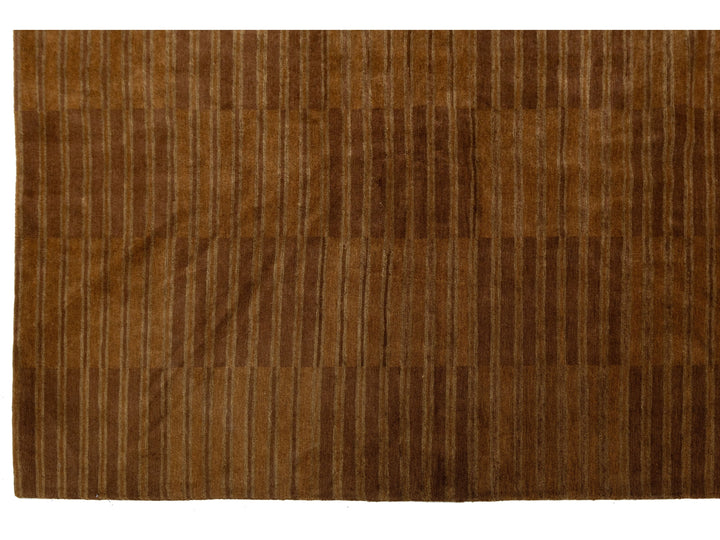 Modern Tibetan Wool and Silk Square Rug 10 X 10
