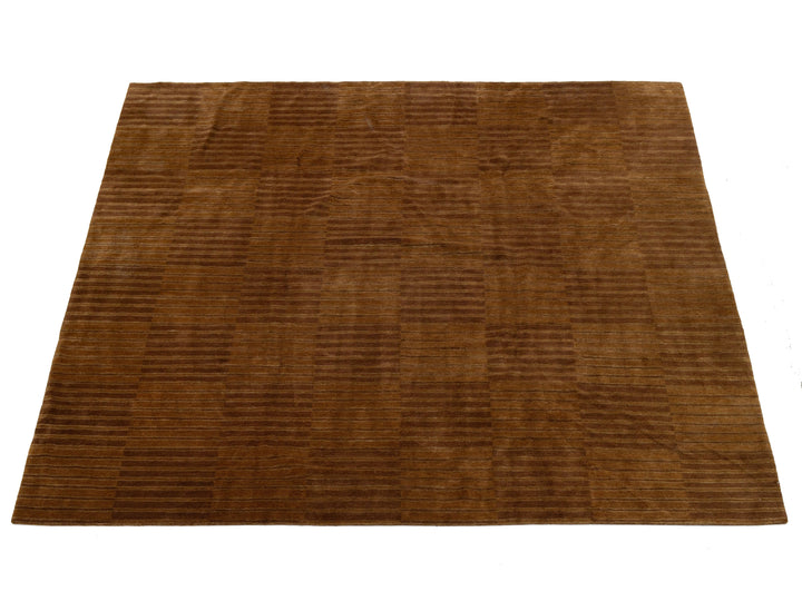 Modern Tibetan Wool and Silk Square Rug 10 X 10