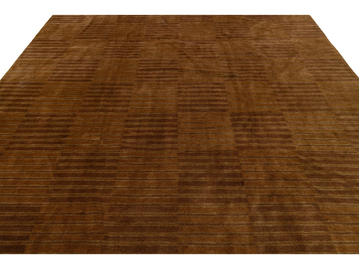 Modern Tibetan Wool and Silk Square Rug 10 X 10