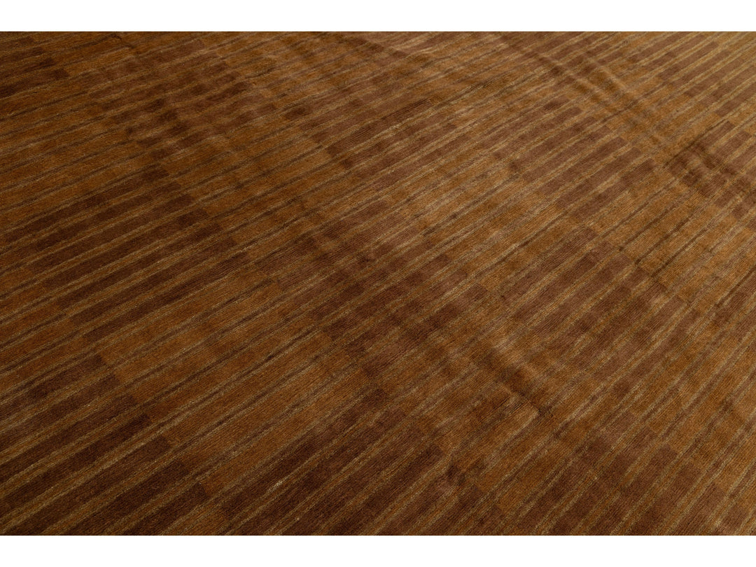 Modern Tibetan Wool and Silk Square Rug 10 X 10