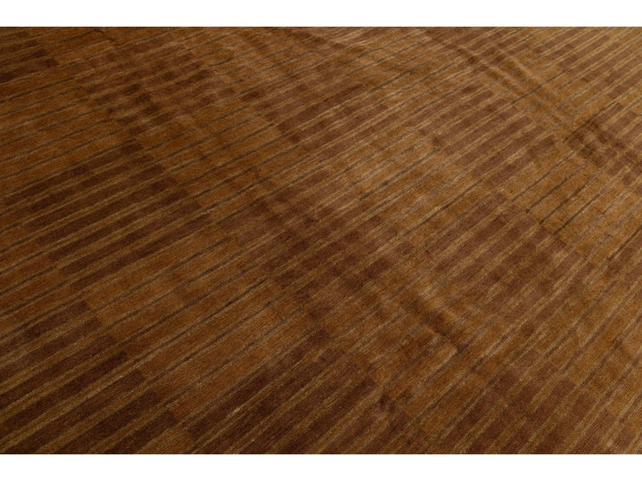 Modern Tibetan Wool and Silk Square Rug 10 X 10