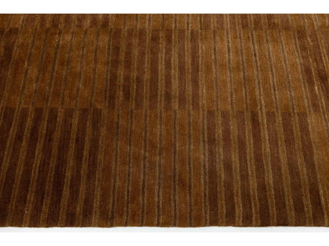 Modern Tibetan Wool and Silk Square Rug 10 X 10