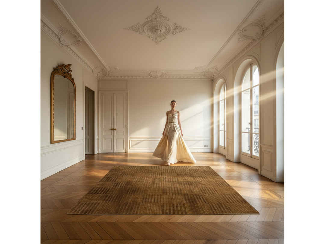 Modern Tibetan Wool and Silk Square Rug 10 X 10