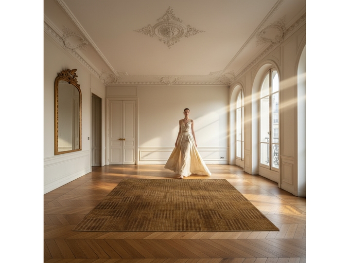 Modern Tibetan Wool and Silk Square Rug 10 X 10