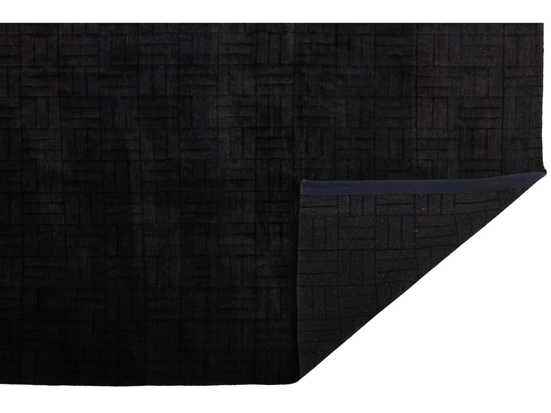 Modern Tibetan Wool and Silk Square Rug 10 X 10