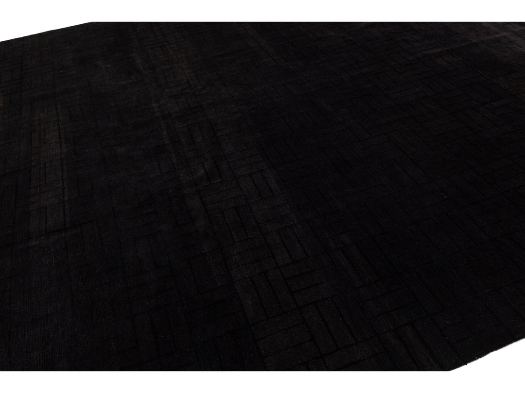 Modern Tibetan Wool and Silk Square Rug 10 X 10