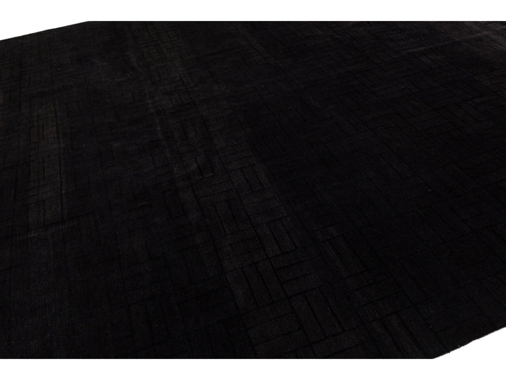 Modern Tibetan Wool and Silk Square Rug 10 X 10