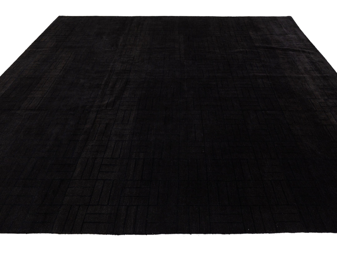 Modern Tibetan Wool and Silk Square Rug 10 X 10