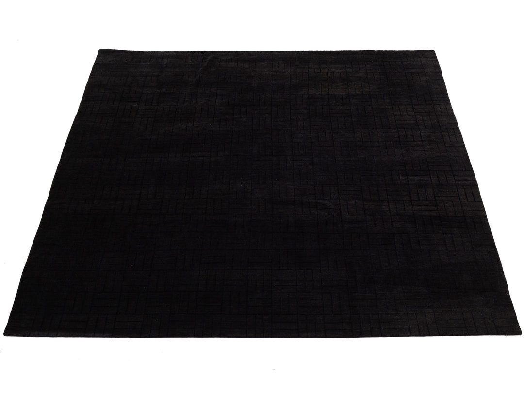 Modern Tibetan Wool and Silk Square Rug 10 X 10