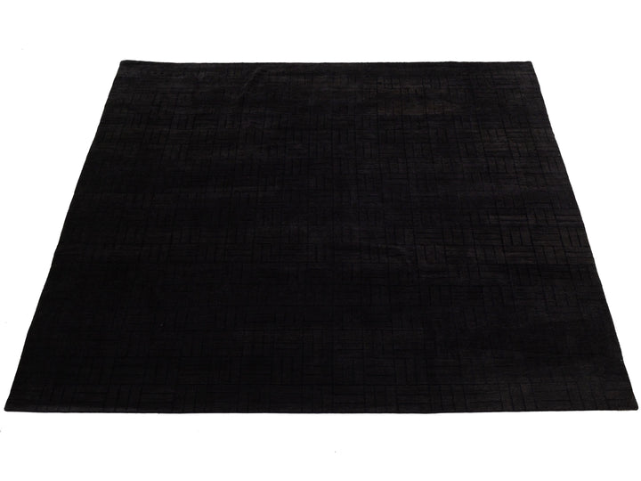 Modern Tibetan Wool and Silk Square Rug 10 X 10