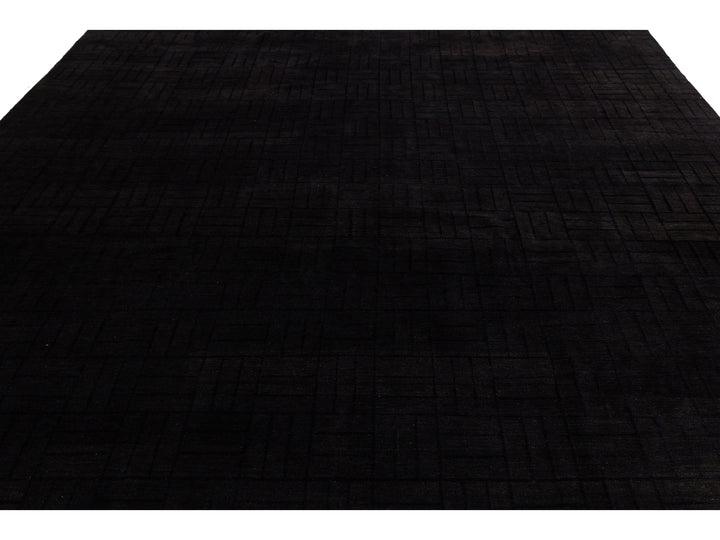 Modern Tibetan Wool and Silk Square Rug 10 X 10