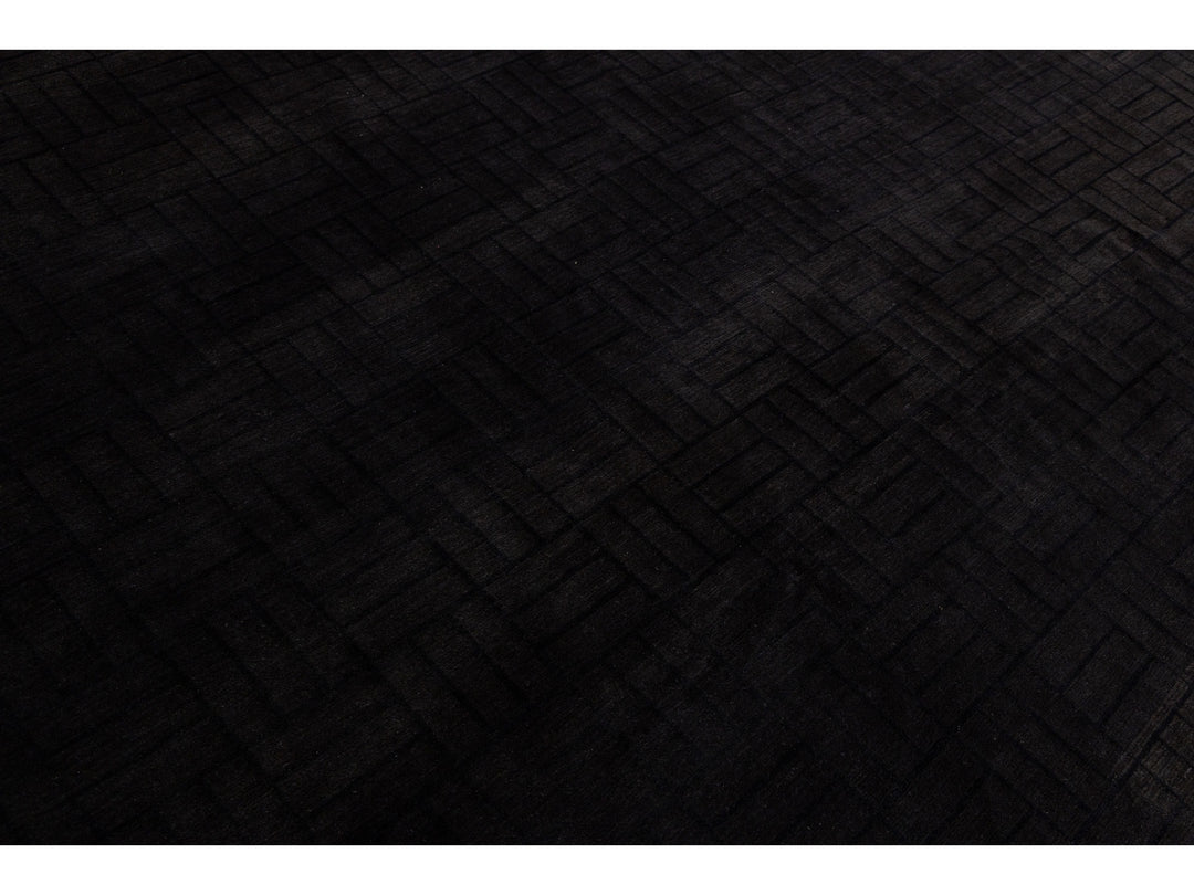 Modern Tibetan Wool and Silk Square Rug 10 X 10