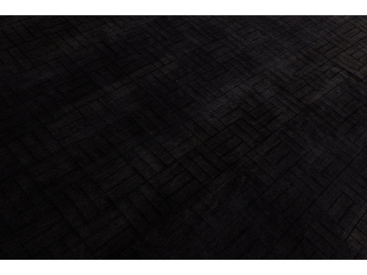 Modern Tibetan Wool and Silk Square Rug 10 X 10