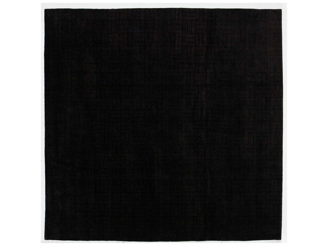 Modern Tibetan Wool and Silk Square Rug 10 X 10