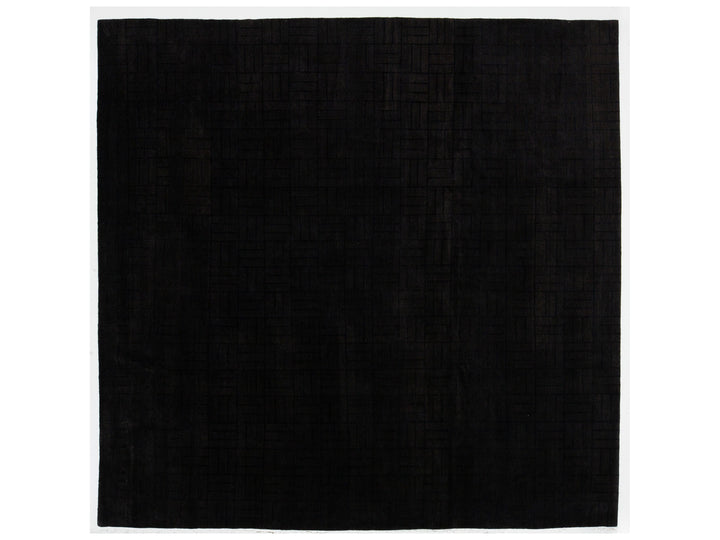 Modern Tibetan Wool and Silk Square Rug 10 X 10