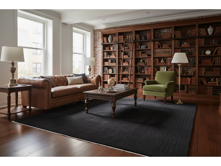 Modern Tibetan Wool and Silk Square Rug 10 X 10