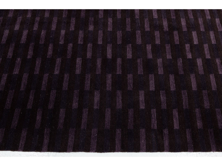 Modern Tibetan Wool and Silk Rug 10 X 13