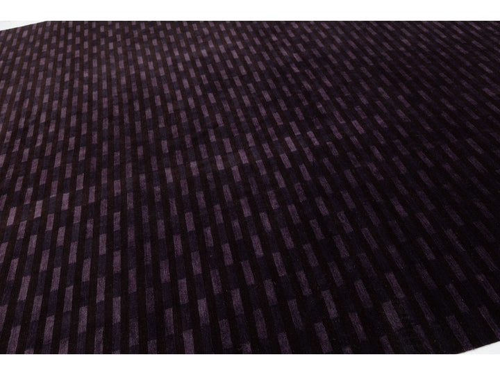 Modern Tibetan Wool and Silk Rug 10 X 13