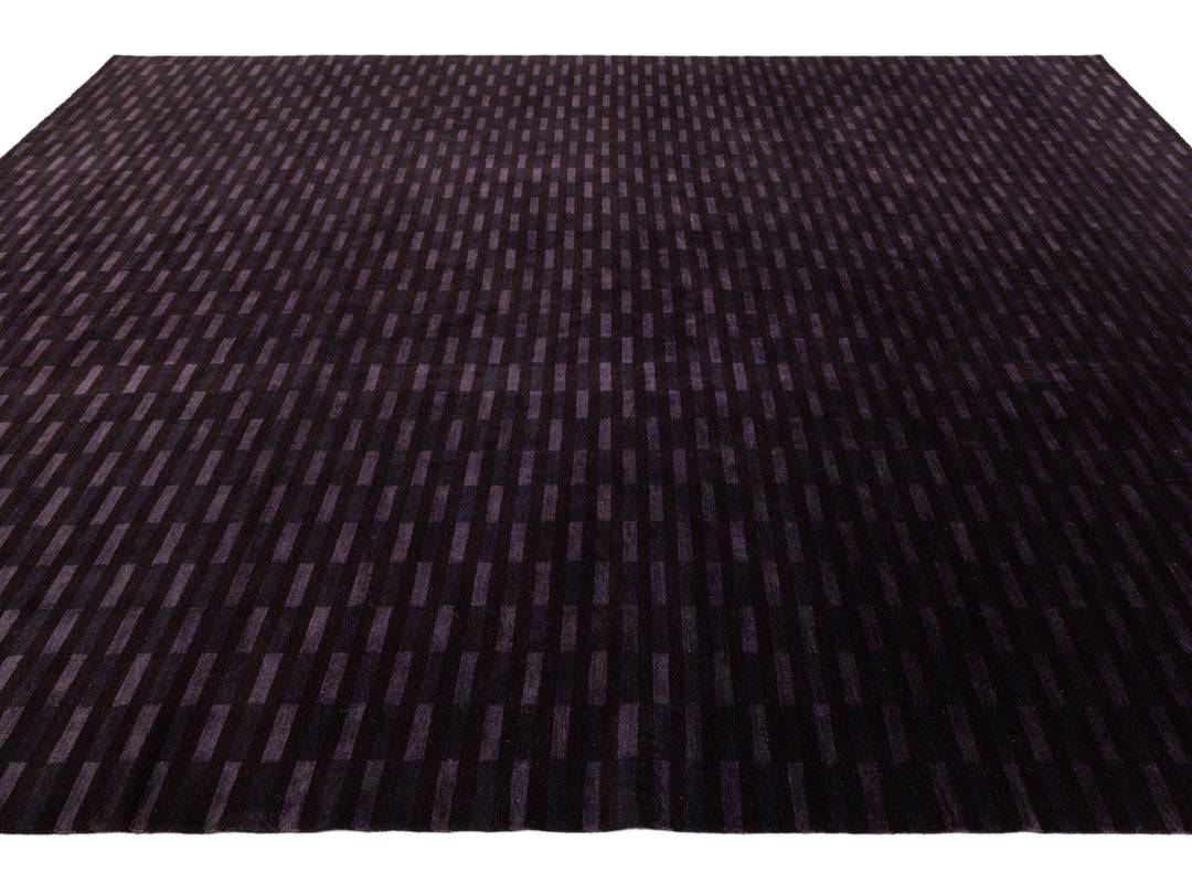 Modern Tibetan Wool and Silk Rug 10 X 13