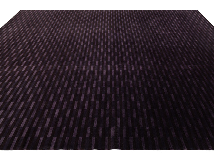 Modern Tibetan Wool and Silk Rug 10 X 13