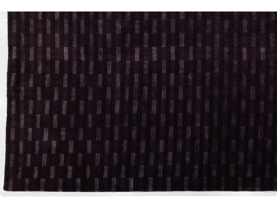 Modern Tibetan Wool and Silk Rug 10 X 13