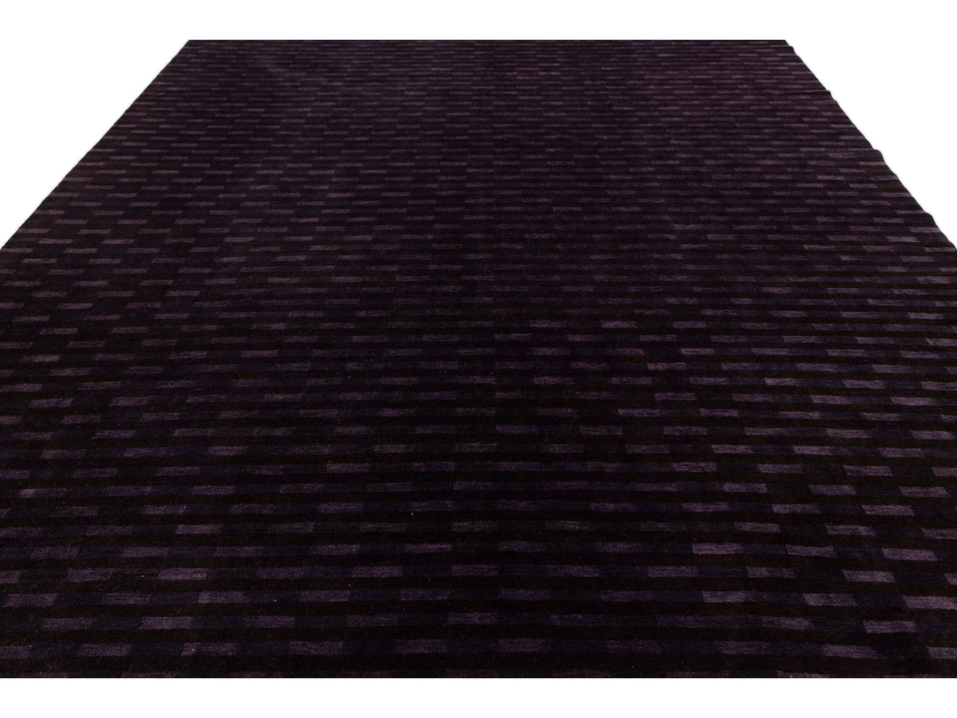 Modern Tibetan Wool and Silk Rug 10 X 13