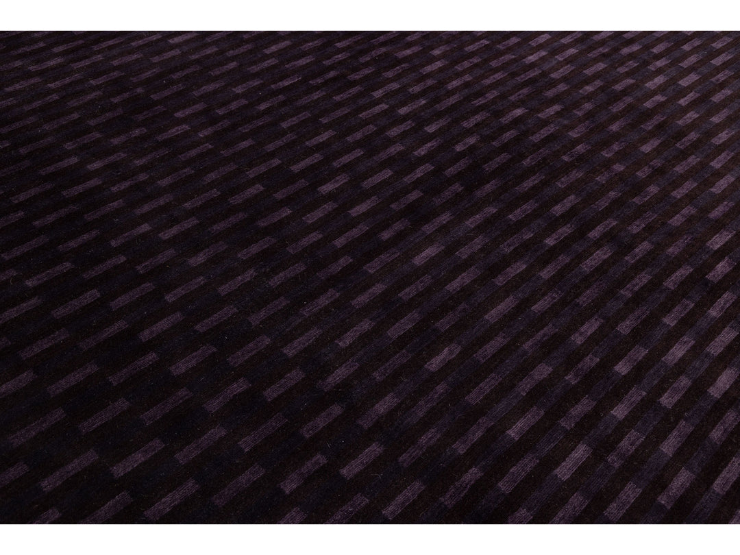 Modern Tibetan Wool and Silk Rug 10 X 13