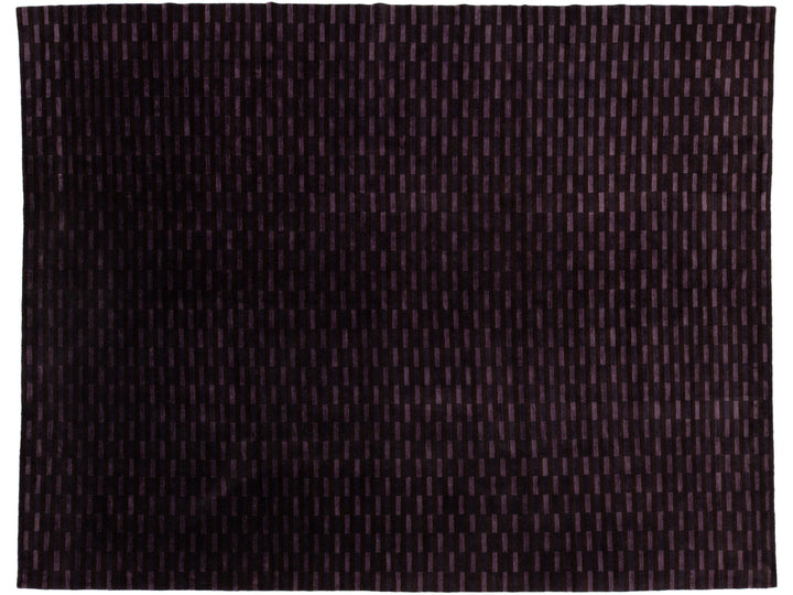 Modern Tibetan Wool and Silk Rug 10 X 13