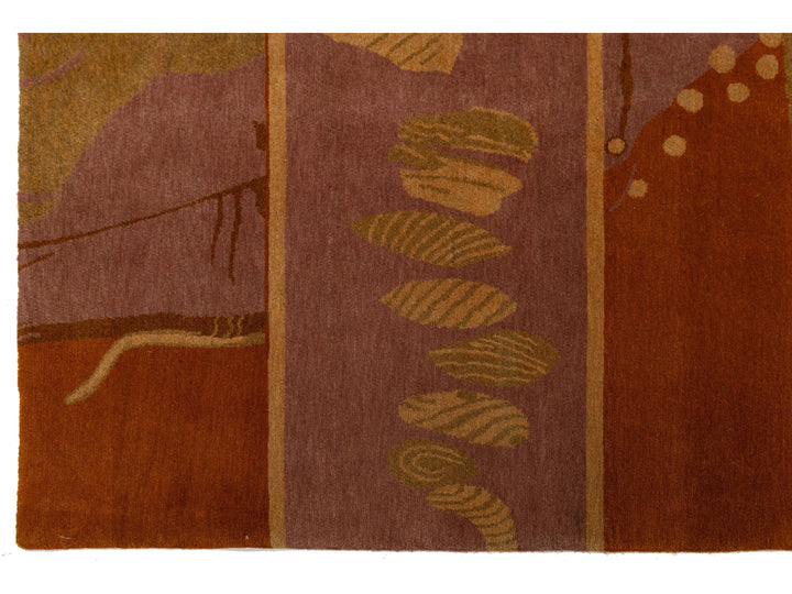 Modern Tibetan Wool and Silk Square Rug 9 X 9