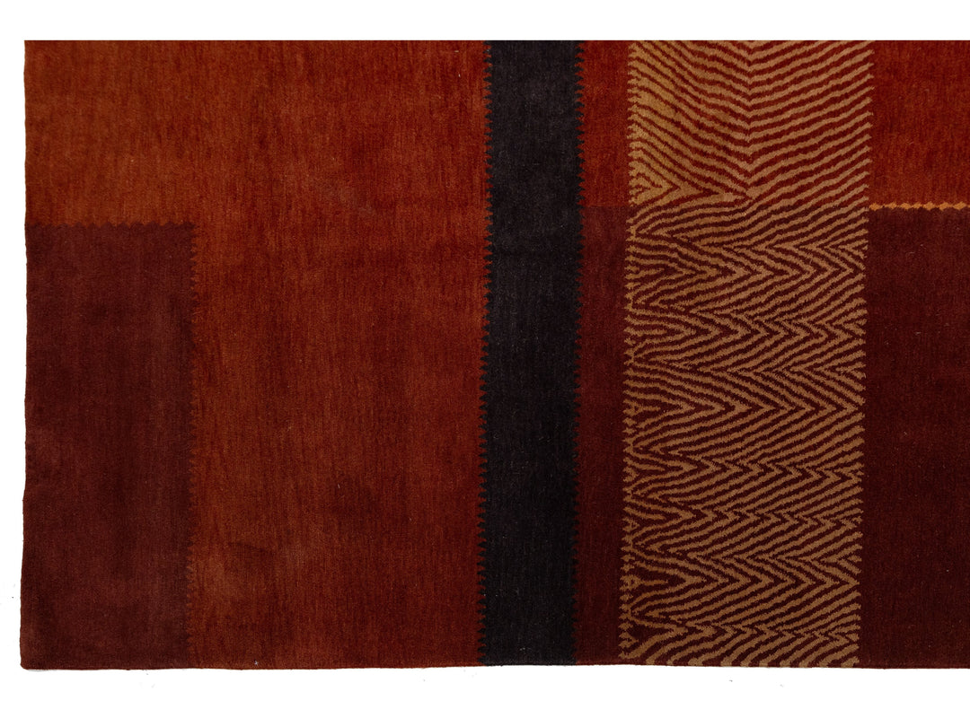 Modern Tibetan Wool and Silk Square Rug 12 X 12