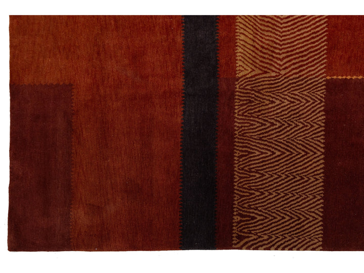 Modern Tibetan Wool and Silk Square Rug 12 X 12