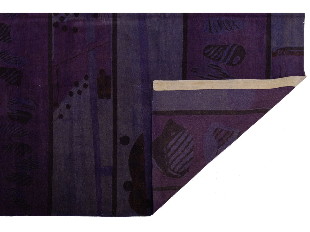 Modern Tibetan Wool and Silk Square Rug 9 X 9